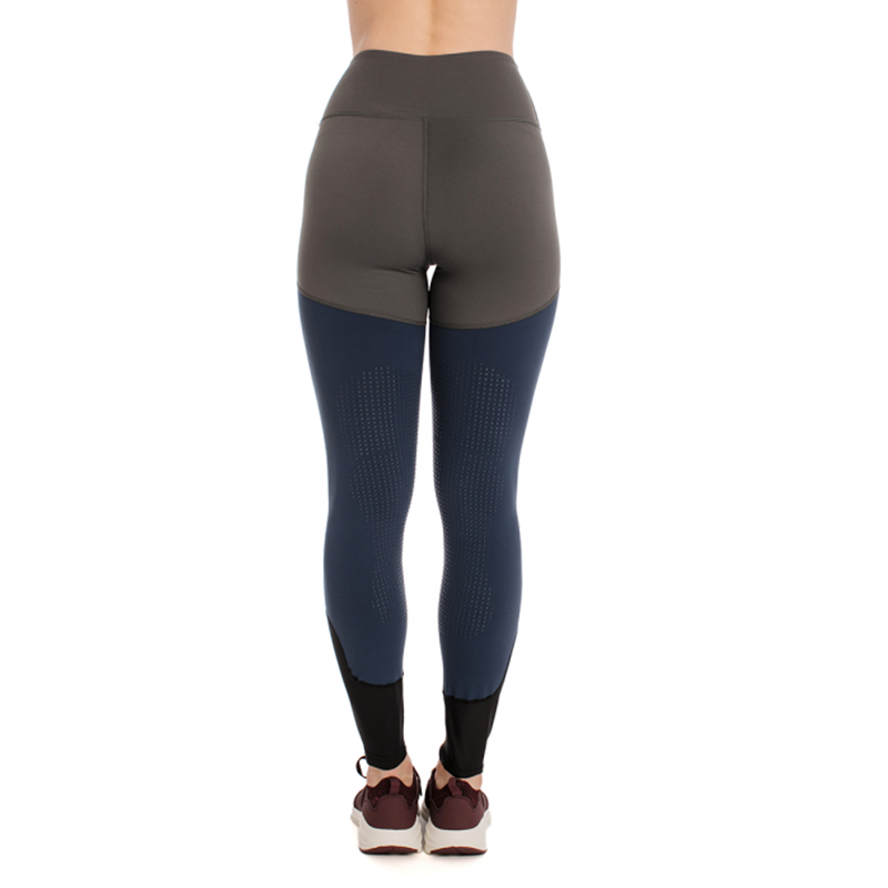 Horseware Fashion Riding Tights with Silicone Grip - Grey/Navy-1